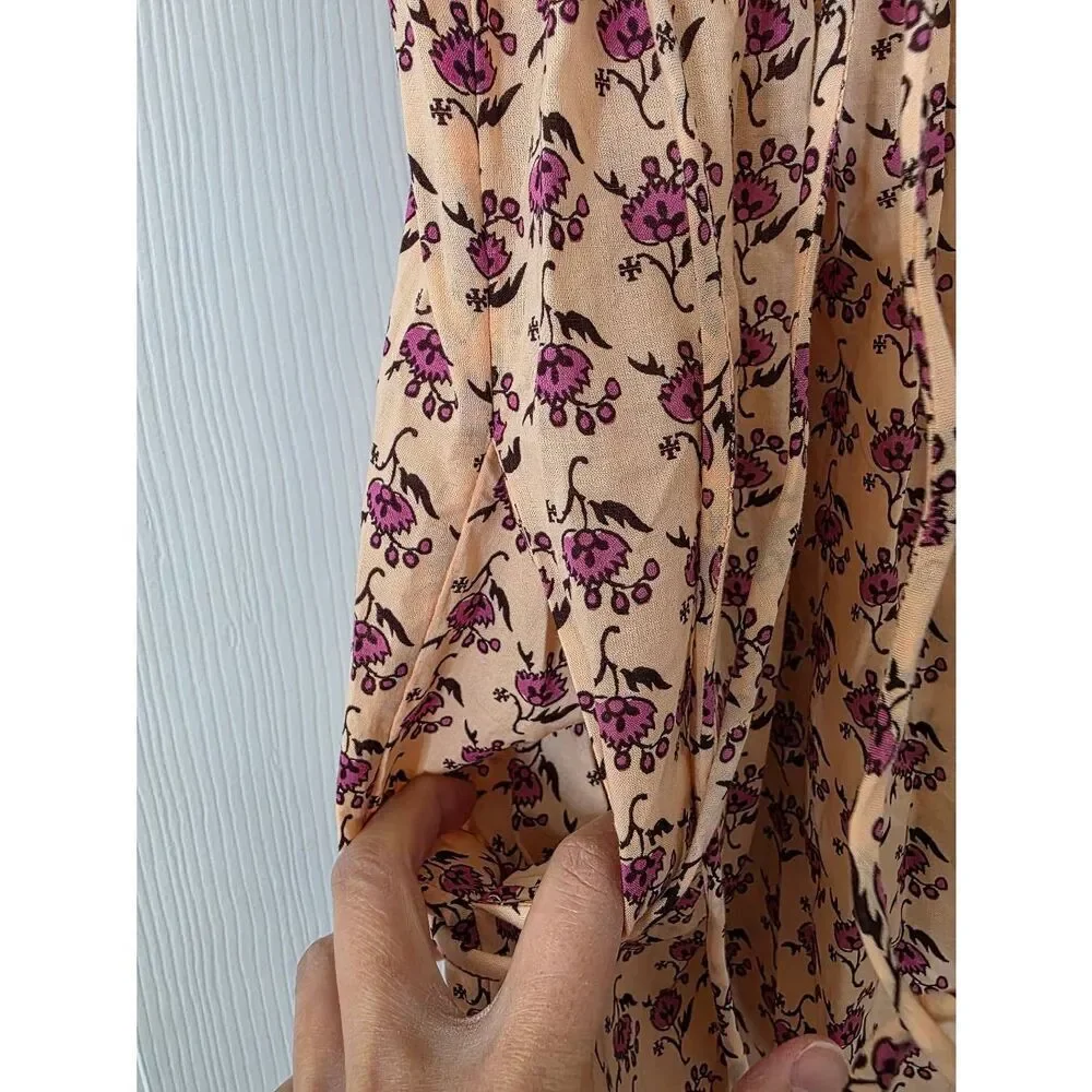 Tory Burch Floral Print Square Neckline Jumpsuit L